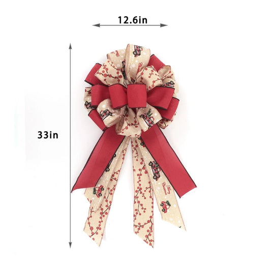 Glittering Sequin Bow Tie Christmas Tree Topper Decoration