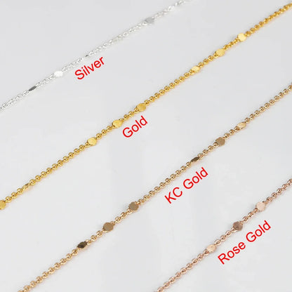 No Fade 2Meters Sequins Chain Necklace Gold Silver Chain Metal Copper Cable Chains