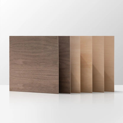 6-Pack Laser Wood Sheets 1/8"12*12*1/8 Inch Basswood 2Pcs & Walnut 2Pcs & Birch 2Pcs 3mm Plywood Sheets for Laser Cutting