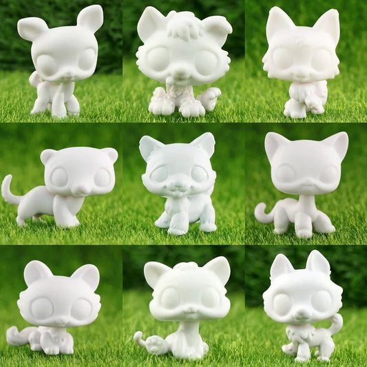 White Base Pet, Lovely Shorthair Cat Collie Husky Action Figure