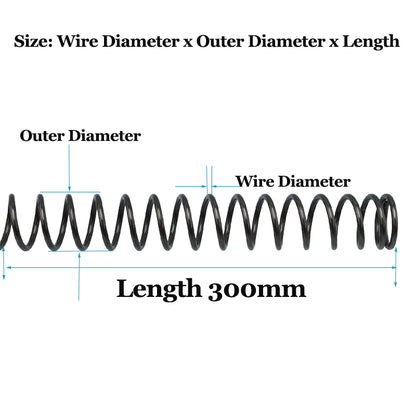 300mm Compression Spring Wire Dia 0.8/1.0/1.2/1.5mm 65 Mn Manganese High Carbon Steel Y-shaped Soft Pressure Return Long Springs