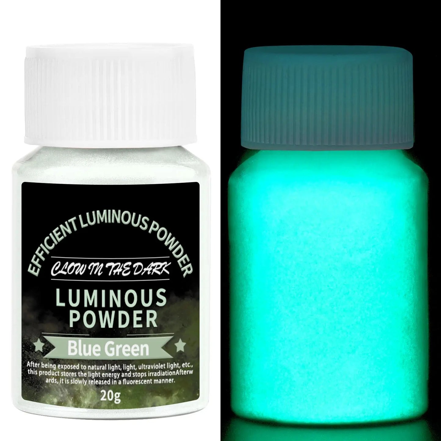20g Long Lasting Bright Luminous Powder Paint Epoxy Resin Pigment Glow In The Dark Fluorescent Powder DIY Jewelry Making Filler