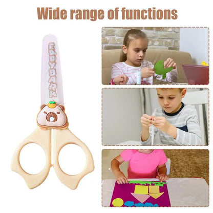 Kid Capybara Safety Scissors With Round Tip Anti-Slip Handle