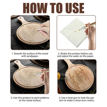 Burning Marker Pen, Wooden Branding Coaster Cutting Board Manual DIY Design Pyrograph Pen
