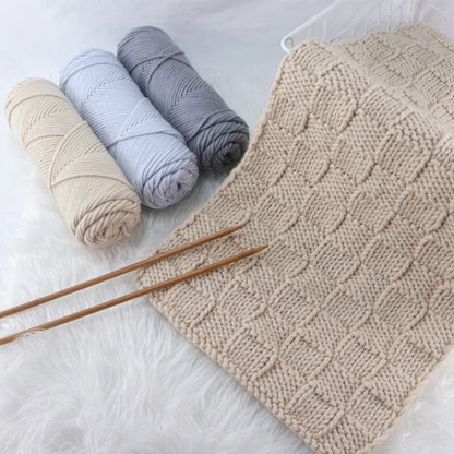 Crochet Knitting Soft Cotton Yarn, Hypoallergenic Yarn, Pack of 3 Pcs-300g/10.5oz, Light Worsted, Medium Roving for Scarves,Hats