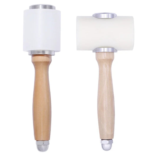 IMZAY 1Pc Professional Leather Carve Wood Handle Nylon Hammer Leathercraft Punch Printing Percussion