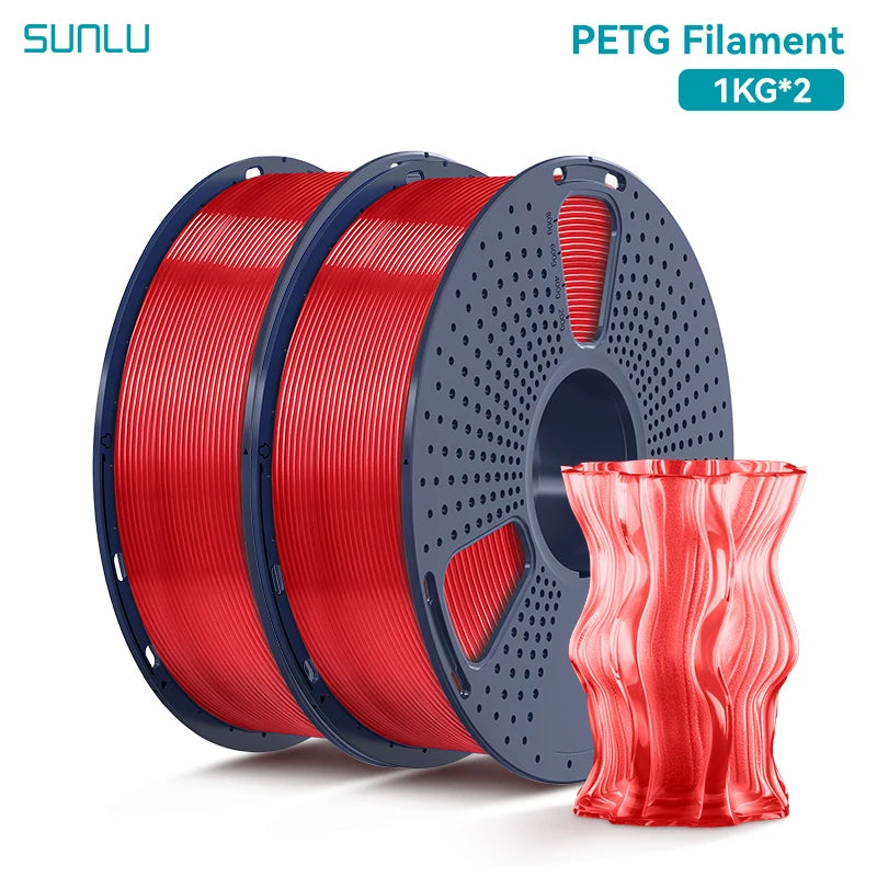 SUNLU 2KG PETG/PETG Clear Filament 1.75 ±0.02mm 1kg Spool (2.2lbs)