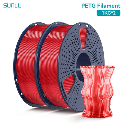 SUNLU 2KG PETG/PETG Clear Filament 1.75 ±0.02mm 1kg Spool (2.2lbs)
