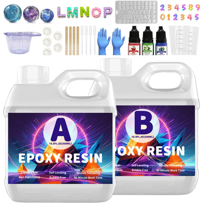 500ml 1:1AB Epoxy Resin Gule Fast Curing High Clear Hardness Resin AB Adhesive For DIY Earring Pendant Jewelry Craft Making