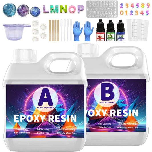 500ml 1:1AB Epoxy Resin Gule Fast Curing High Clear Hardness Resin AB Adhesive For DIY Earring Pendant Jewelry Craft Making