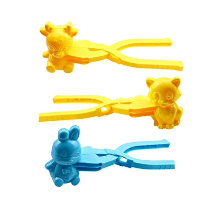 Cartoon Snow Mold with Handle Clay Ball Maker Plastic Creative Snowballs Mold
