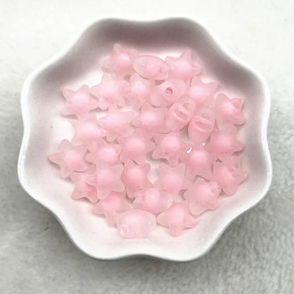 30pcs 12mm Matte Acrylic Five-pointed Star Loose Spacer Beads for Jewelry Making