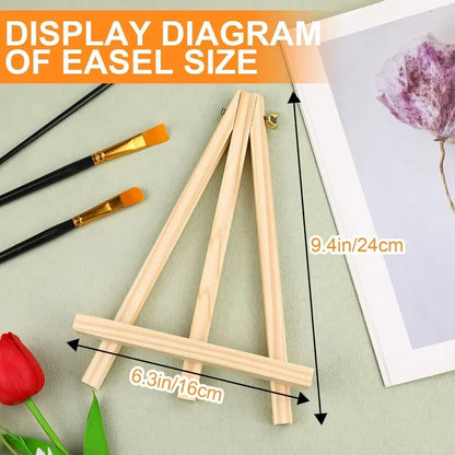 4 packs of 9-inch wooden easels, easel holders
