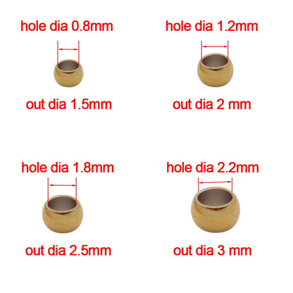 100-200Pcs 1.5 2 2.5 3mm Stainless Steel Ball Stopper Crimp End Beads Positioning Spacer Beads