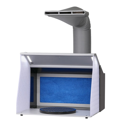 SucceBuy Airbrush Spray Paint Booth Portable Kit with 4 LED Light Powerful Dual Exhaust Fans