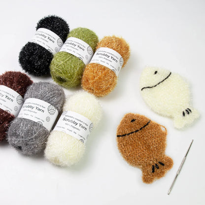 Scrubby Yarn for Scrubbies 6pcs Scrubbing Yarn Multi Colored Polyester for Dish Scrubber Crochet