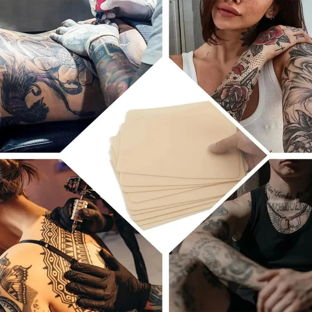 13/26/39 Pcs Silicone Tattoo Practice Skin Double Fake Tattoo Skin Beginner Practice Synthetic Leather