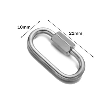 5pcs Stainless Steel Oval Star Buckle Carabiner Screw Lock Clasps For DIY Key ring Keychain Jewelry Making Supplies Accessories