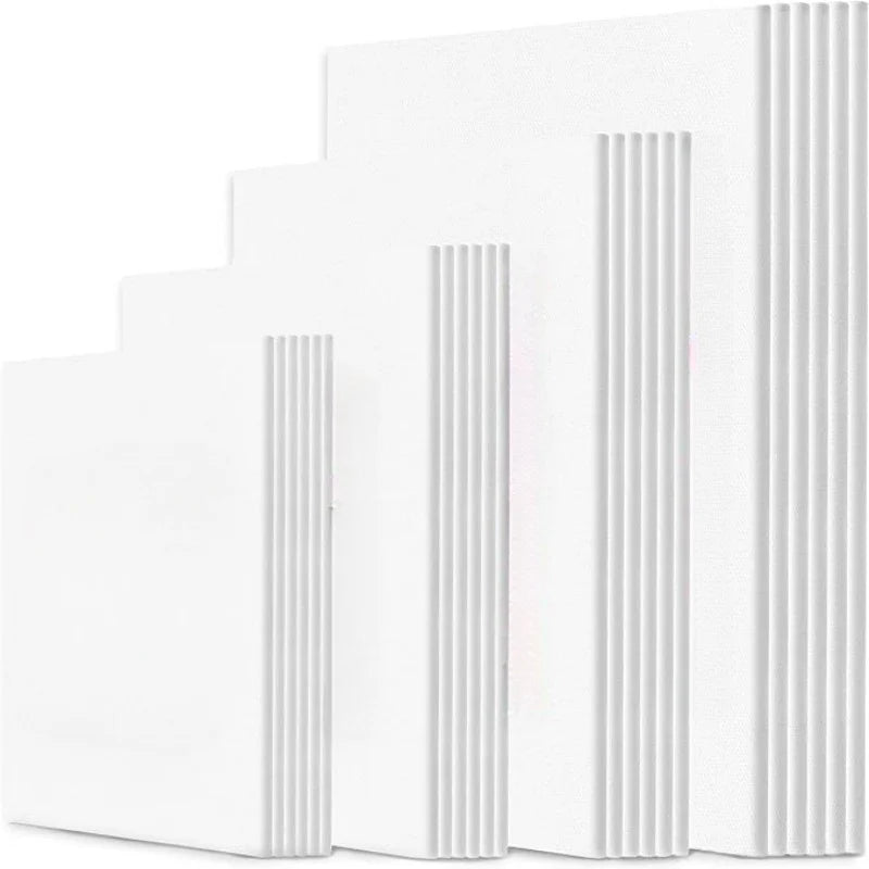 6pcs Canvas Board For Painting Cotton Blank Primed White Suitable For Gouache Watercolor Acrylic Oil Painting 3mm