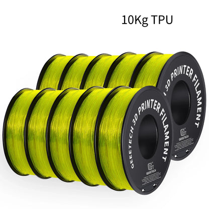 GEEETECH 10Kg TPU 3D Printer Filament material 1kg 2.2LBS/Spool 1.75mm Plastic Vacuum Packaging Non-Toxic Shore Hardness 95A