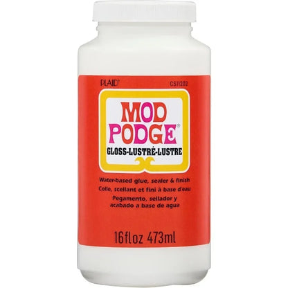 All-in-One Gloss Sealer & Glue Quick-Dry Non-Toxic - for Wood Paper Fabric Crafts DIY Scrapbooking & Art Projects