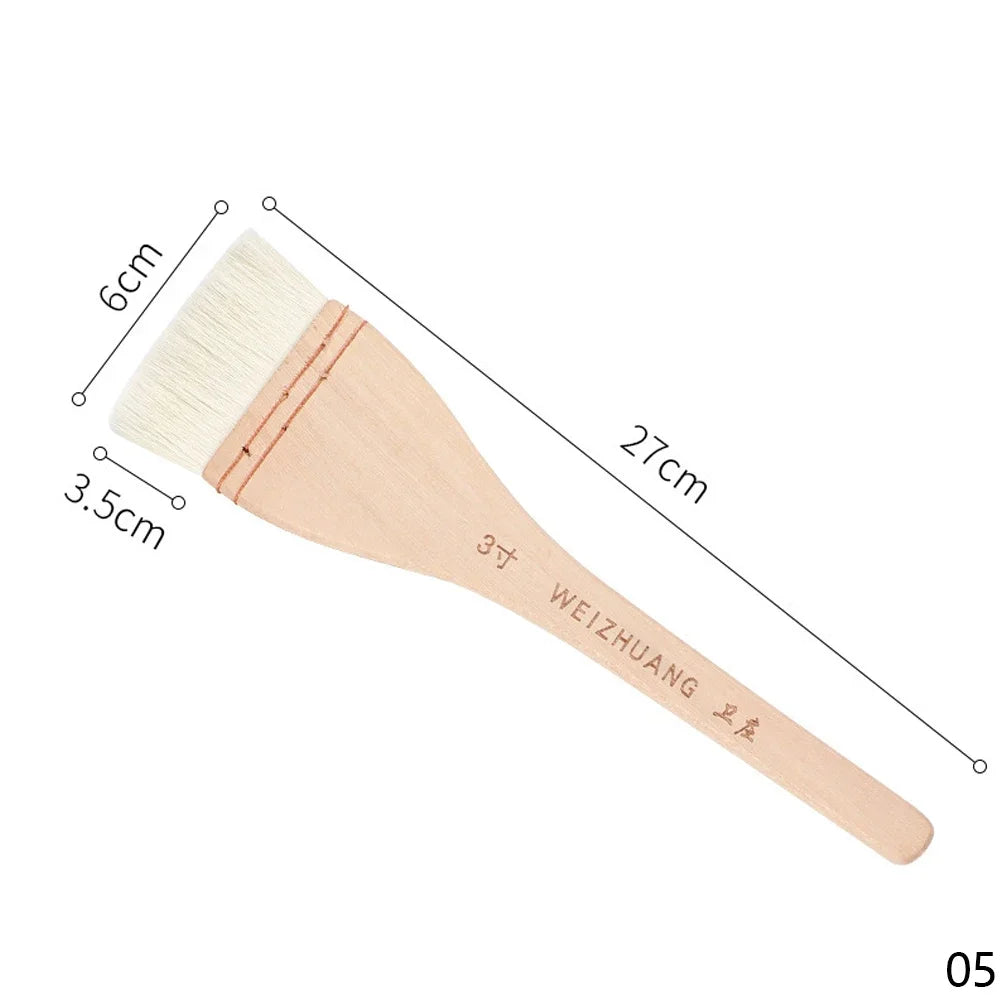 Wooden Handle Goat Hair Paint Brushes Smooth Sanding for Wall 10 Sizes Watercolor Acrylic Oil