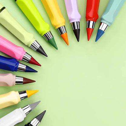 12pcs/set Color Eternal Pencil Can Be Wiped Magic Replace Head Eco Friendly Student Painting Kids