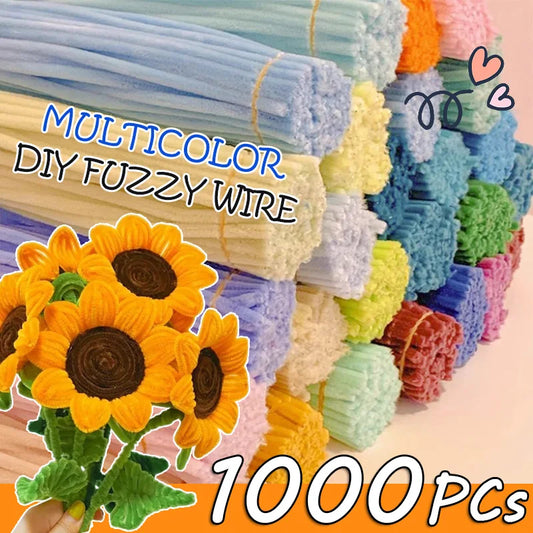 Creative Wires Chenille Wire Pipe Cleaners Flower Headband Diy Colorful DIY Plush Stem Wired Twist Stick