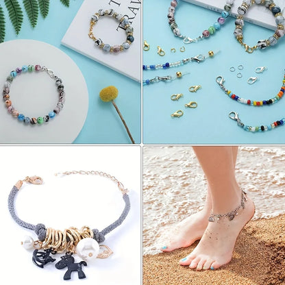 1set Box Gold Silver Lobster Clasp Open Jump Rings For Jewelry Making Bracelets Necklaces Hooks Chain Closure