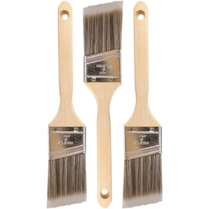 Paint Brush Set - 3-Pack - 2" Angle Brushes for All Latex and Oil Paints & Stains