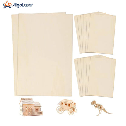 10 Pack Basswood Sheets -30x30cm 3mm Thick Plywood Sheets with Smooth Surfaces-Unfinished Squares Wood Boards