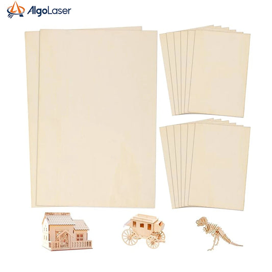 10 Pack Basswood Sheets -30x30cm 3mm Thick Plywood Sheets with Smooth Surfaces-Unfinished Squares Wood Boards