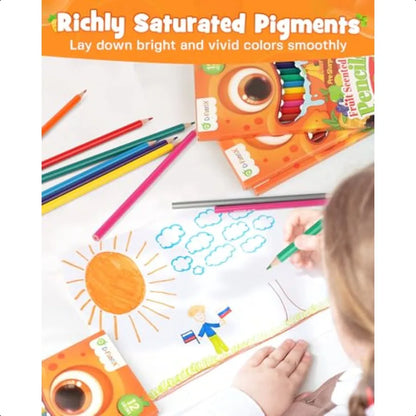 DFantiX 24 Pack Fruit Scented Colored Pencils Bulk 288 Count Pre Sharpened Sets