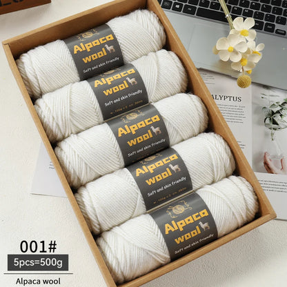 Alpaca Wool Yarn 500g DIY Knitting Kit 245 Stick Needle Thick Warm Yarn