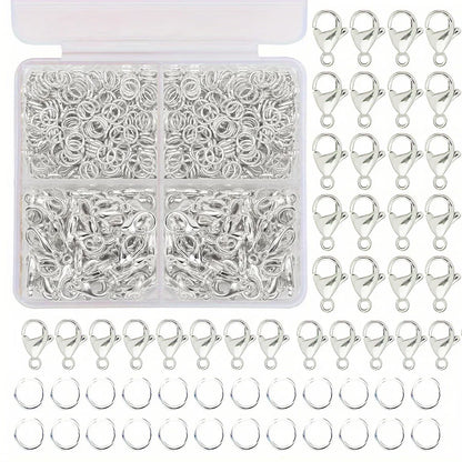 1set Box Gold Silver Lobster Clasp Open Jump Rings For Jewelry Making Bracelets Necklaces Hooks Chain Closure