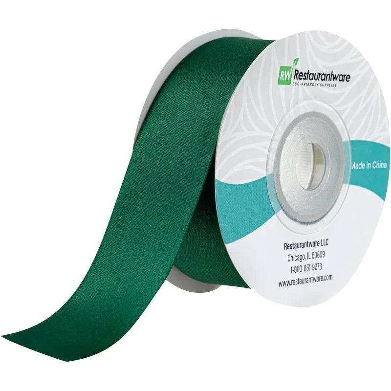 1" Forest Green Satin Ribbon 10 Yards - Single Sided