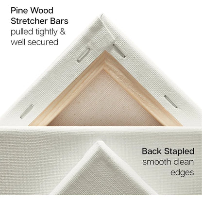 Large White 24x36 Stretched Artist Canvas 2 Pack Gesso Primed 100 Cotton Rectangular