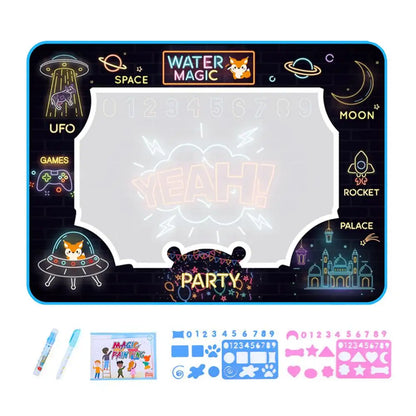 Water Painting Mat Repeated Graffiti Coloring Dust-Free 80x60cm Drawing Doodling Mat
