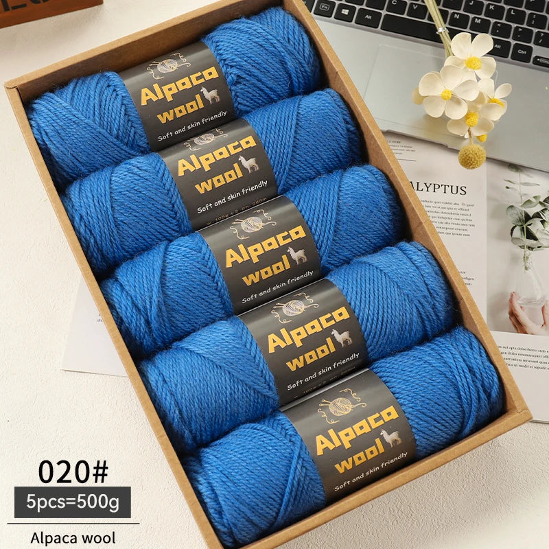 Alpaca Wool Yarn 500g DIY Knitting Kit 245 Stick Needle Thick Warm Yarn