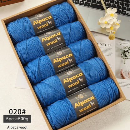 Alpaca Wool Yarn 500g DIY Knitting Kit 245 Stick Needle Thick Warm Yarn