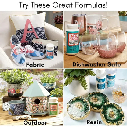 All-in-One Gloss Sealer & Glue Quick-Dry Non-Toxic - for Wood Paper Fabric Crafts DIY Scrapbooking & Art Projects