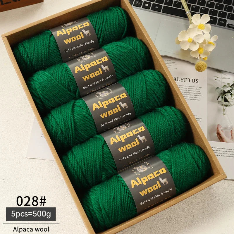 Alpaca Wool Yarn 500g DIY Knitting Kit 245 Stick Needle Thick Warm Yarn