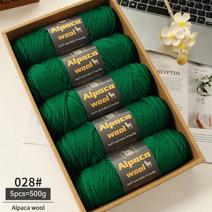 Alpaca Wool Yarn 500g DIY Knitting Kit 245 Stick Needle Thick Warm Yarn