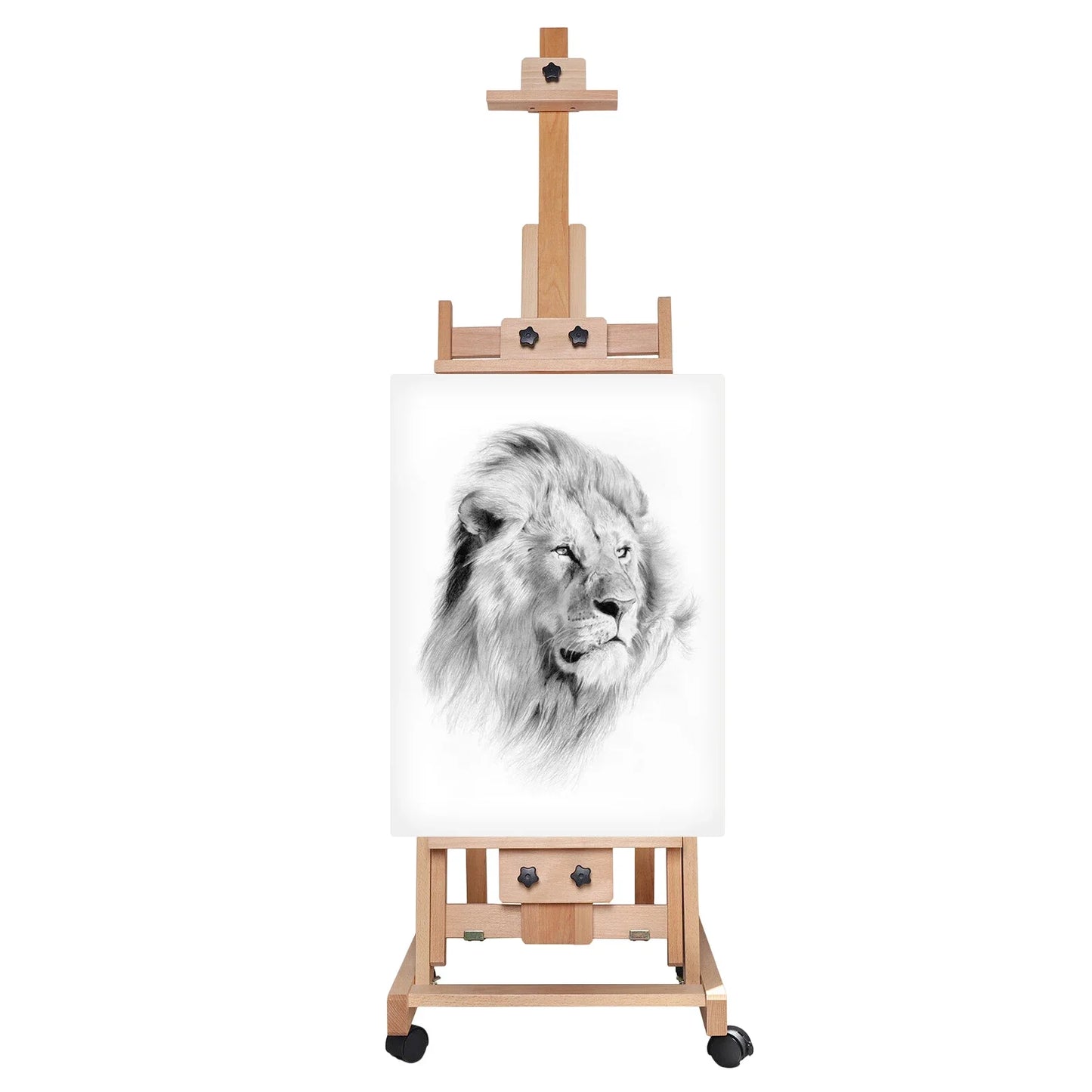 Sketch Easel Flat Standing Dual-Purpose, Large Heavy-Duty Studio Artist Easel H-Frame Wood