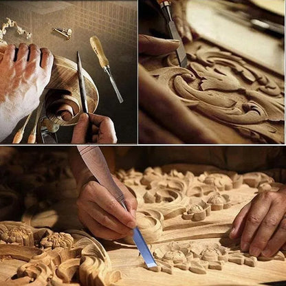 12pcs Professional Wood Carving Chisel Set, Beech Wood Handle With Comfortable Grip