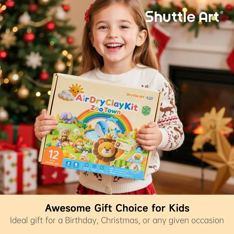 Air Dry Clay for Kids Zoo Town, 55 PCS Modeling Clay Kit with Sculpting Tools and Tutorials, Safe amp NonSticky