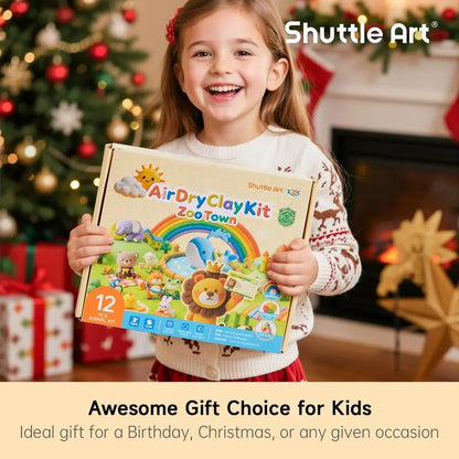 Air Dry Clay for Kids Zoo Town, 55 PCS Modeling Clay Kit with Sculpting Tools and Tutorials, Safe amp NonSticky