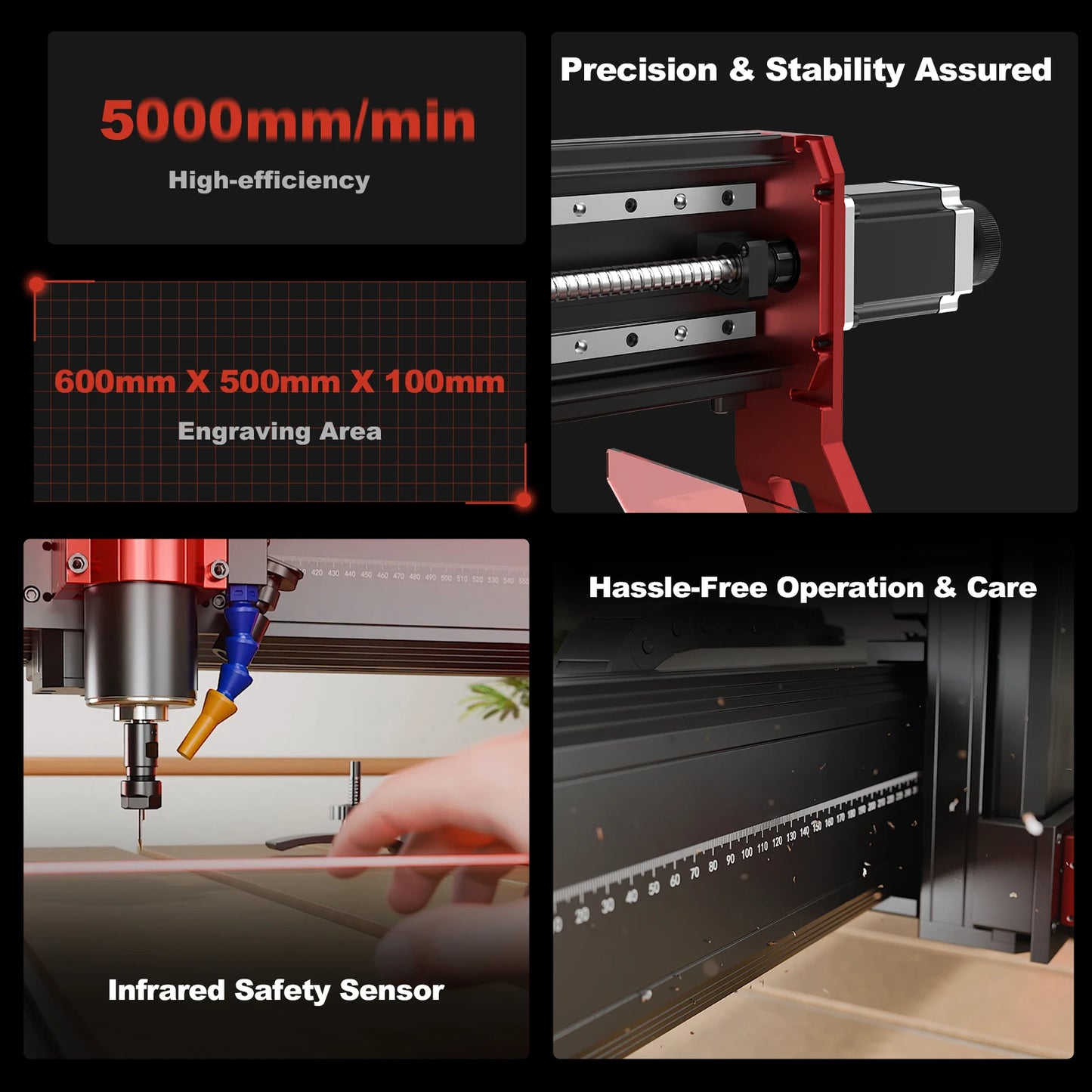 Twotrees TTC6050 CNC Router Woodworking Machinery CNC Tools Milling Cutting Machine