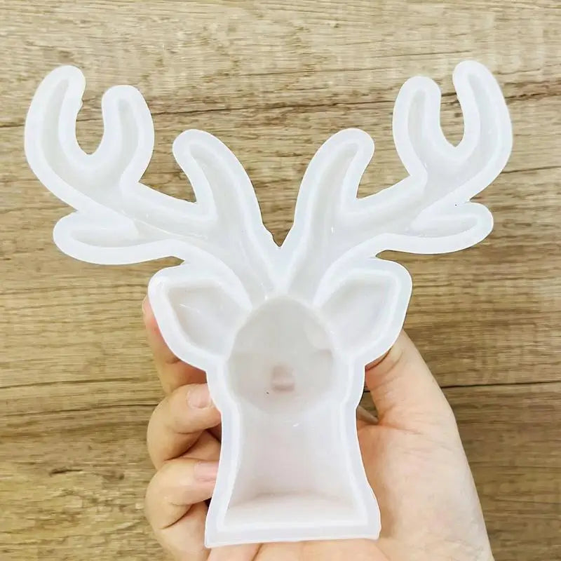 DIY 3D Elk Head Silicone Mold For Creative Christmas Candle Making Clay Fondant