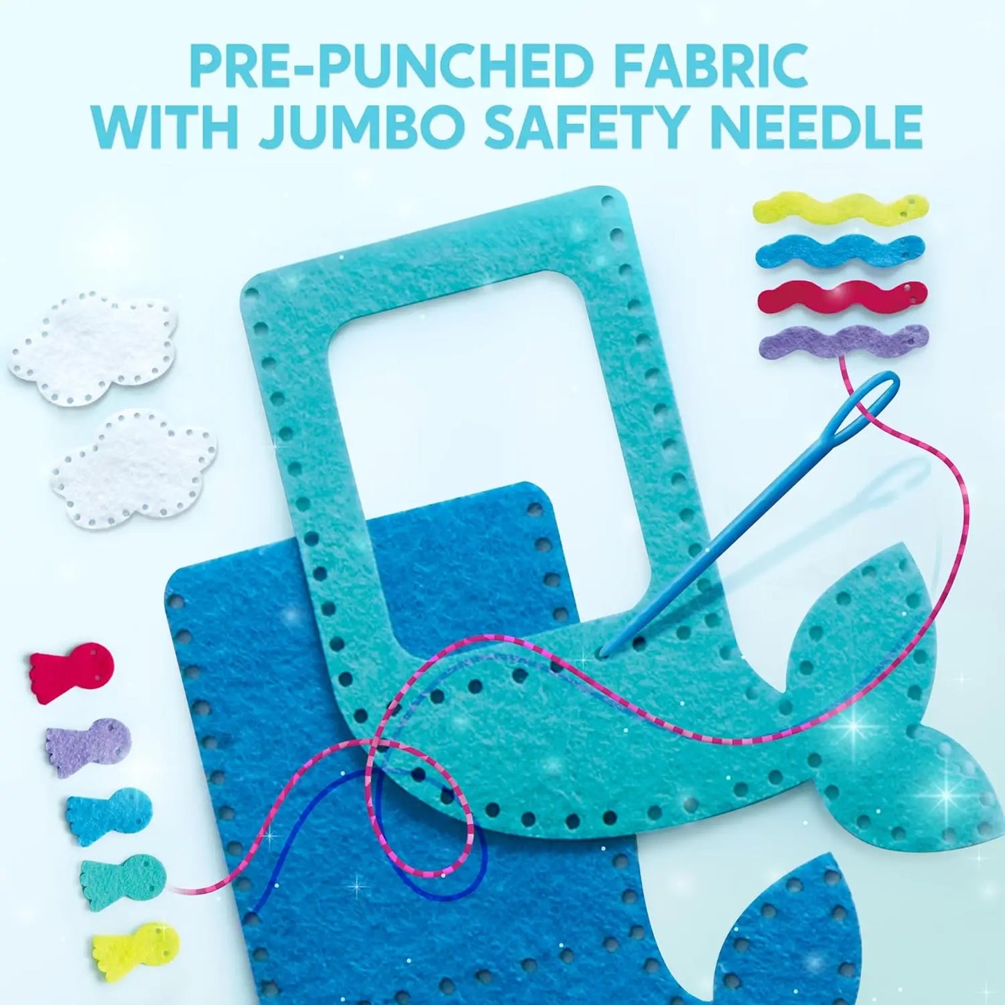JOYFY 7 Sewing Projects My First Kids Sewing Kit- Easy DIY Arts and Crafts Unicorn and Mermaid